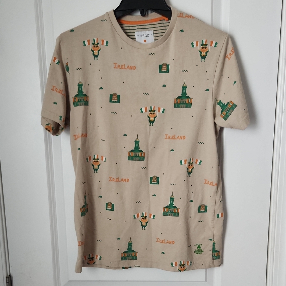 Denim & Flower Beige Ireland Graphic Tee